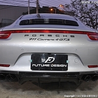 Porsche  保時捷 991 V款 碳纖維 卡夢 後下巴 Diffuser