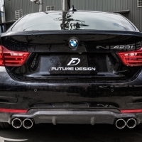 BMW F32 F33 F36 M-TECH 3D 款 碳纖維 四出卡夢 後下巴Diffuser