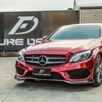 BENZ W205 AMG FUTURE DESIGN 碳纖維 卡夢 兩片式 前保定風翼