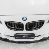 BMW F22 雙線 亮黑 水箱罩 M款雙槓 亮黑 鼻頭