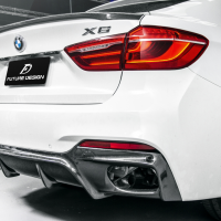 BMW F16 X6 MTECH 3D style 碳纖維 卡夢四出 後下巴