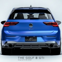 Volkswagen GOLF 8 GTI FD 品牌 碳纖維 卡夢 後下巴